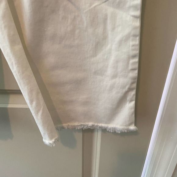 LOFT High Rise Slim Wide Leg Crop White Pants Size 2 Petite - Picture 2 of 4